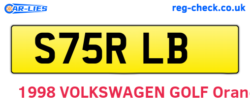 S75RLB are the vehicle registration plates.