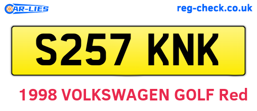 S257KNK are the vehicle registration plates.