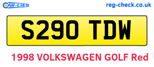S290TDW are the vehicle registration plates.