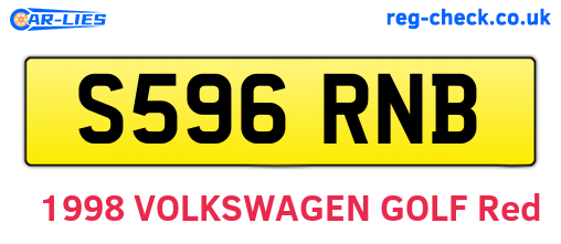 S596RNB are the vehicle registration plates.
