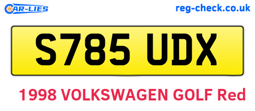S785UDX are the vehicle registration plates.