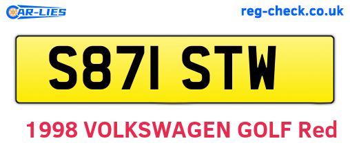 S871STW are the vehicle registration plates.