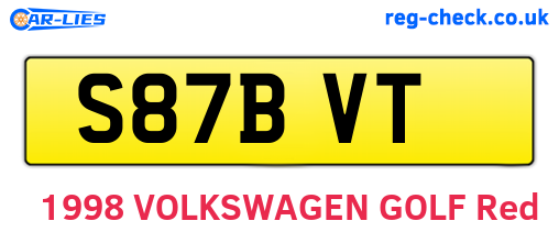 S87BVT are the vehicle registration plates.