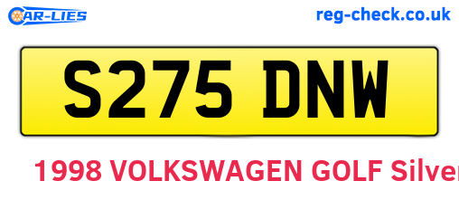 S275DNW are the vehicle registration plates.