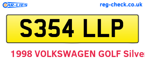 S354LLP are the vehicle registration plates.