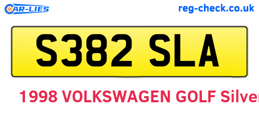 S382SLA are the vehicle registration plates.