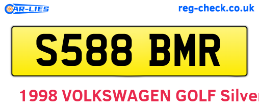 S588BMR are the vehicle registration plates.