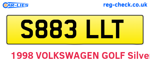 S883LLT are the vehicle registration plates.