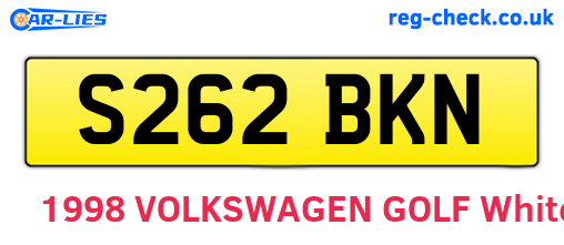 S262BKN are the vehicle registration plates.