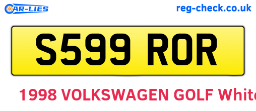 S599ROR are the vehicle registration plates.