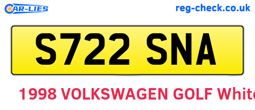 S722SNA are the vehicle registration plates.