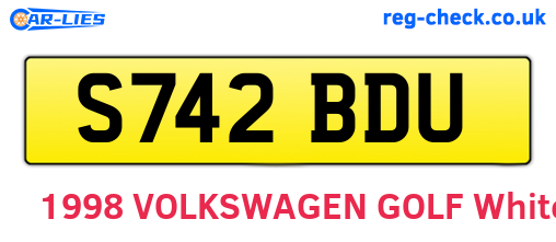 S742BDU are the vehicle registration plates.