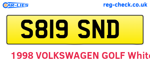 S819SND are the vehicle registration plates.