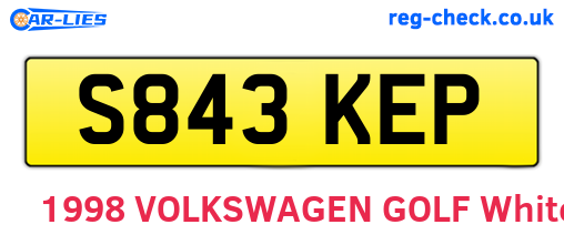 S843KEP are the vehicle registration plates.