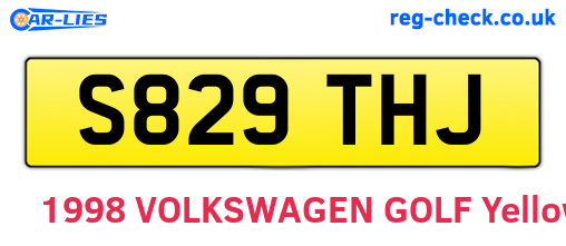 S829THJ are the vehicle registration plates.