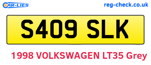 S409SLK are the vehicle registration plates.