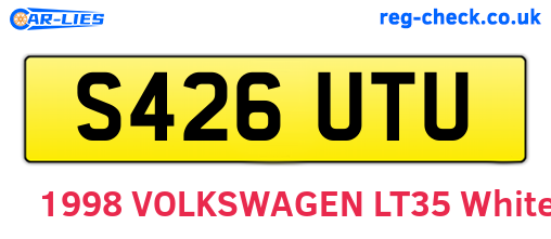 S426UTU are the vehicle registration plates.