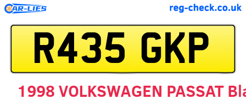 R435GKP are the vehicle registration plates.