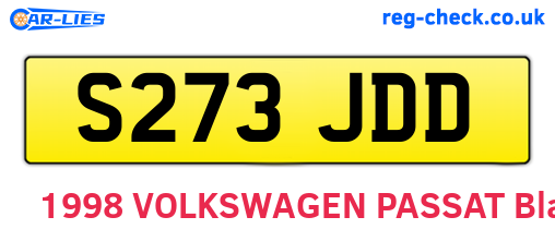 S273JDD are the vehicle registration plates.