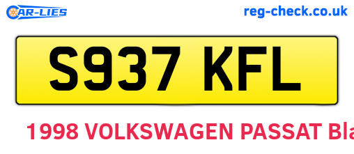 S937KFL are the vehicle registration plates.