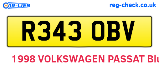 R343OBV are the vehicle registration plates.