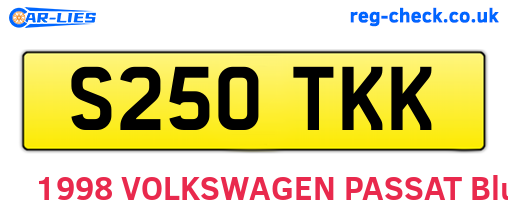 S250TKK are the vehicle registration plates.