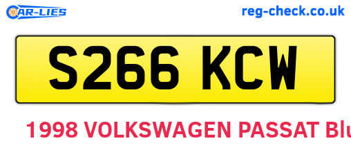 S266KCW are the vehicle registration plates.