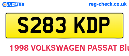 S283KDP are the vehicle registration plates.