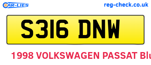 S316DNW are the vehicle registration plates.