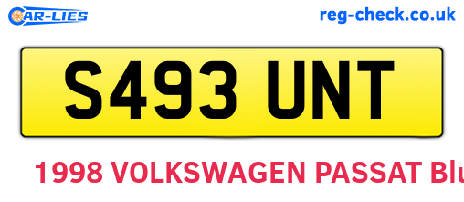 S493UNT are the vehicle registration plates.