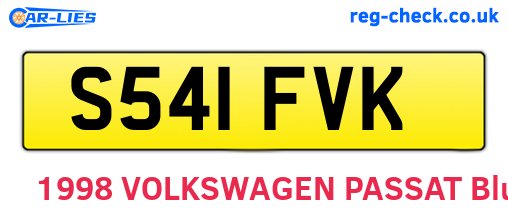 S541FVK are the vehicle registration plates.