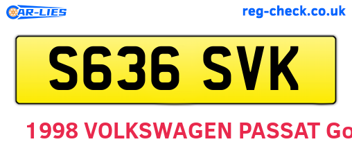 S636SVK are the vehicle registration plates.