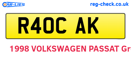 R40CAK are the vehicle registration plates.