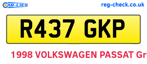 R437GKP are the vehicle registration plates.