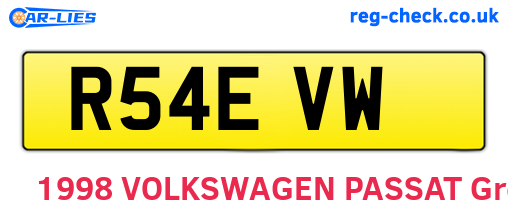 R54EVW are the vehicle registration plates.