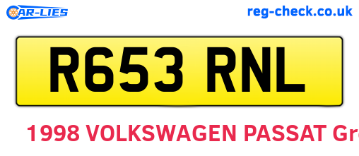 R653RNL are the vehicle registration plates.