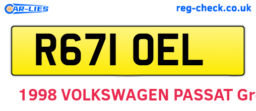 R671OEL are the vehicle registration plates.