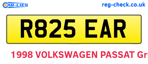 R825EAR are the vehicle registration plates.
