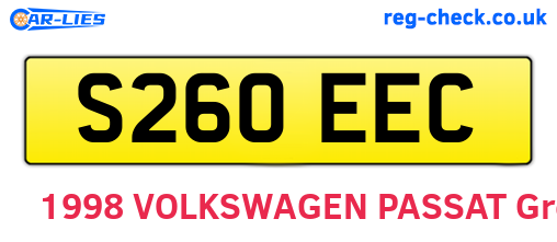 S260EEC are the vehicle registration plates.