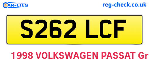 S262LCF are the vehicle registration plates.