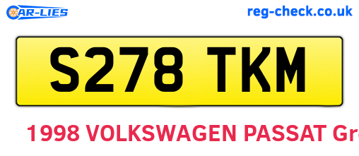 S278TKM are the vehicle registration plates.