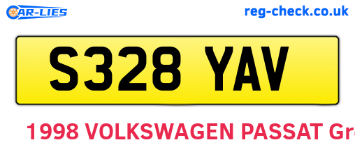 S328YAV are the vehicle registration plates.