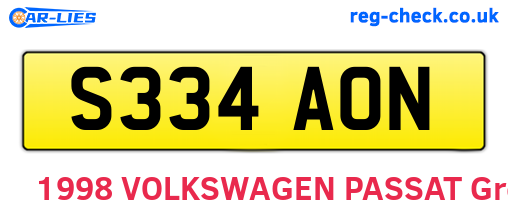 S334AON are the vehicle registration plates.