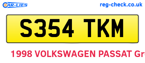 S354TKM are the vehicle registration plates.