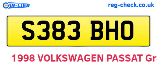 S383BHO are the vehicle registration plates.