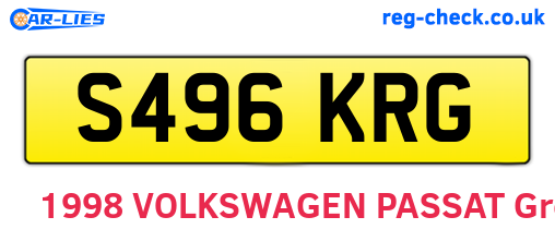 S496KRG are the vehicle registration plates.