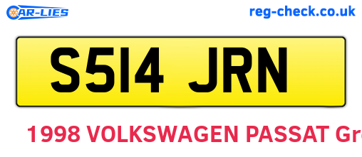 S514JRN are the vehicle registration plates.