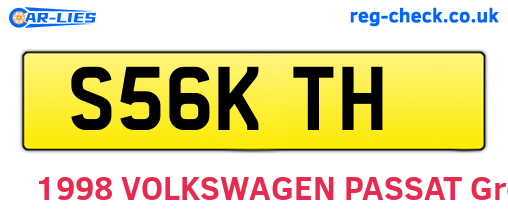 S56KTH are the vehicle registration plates.