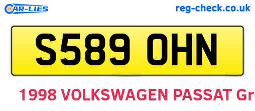 S589OHN are the vehicle registration plates.
