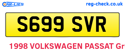S699SVR are the vehicle registration plates.